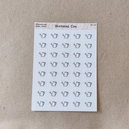 Watering can icons sticker sheet