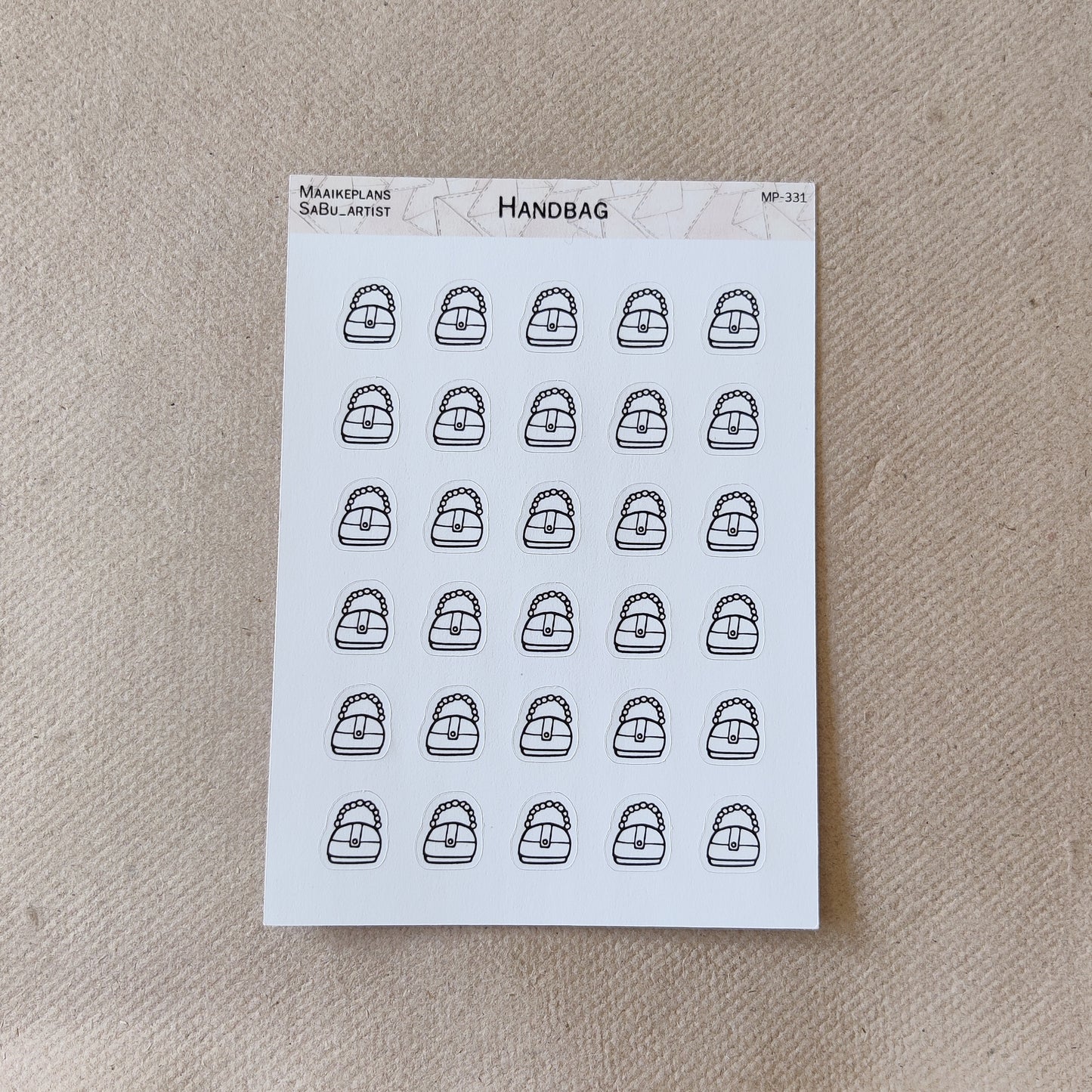 Handbag icons sticker sheet