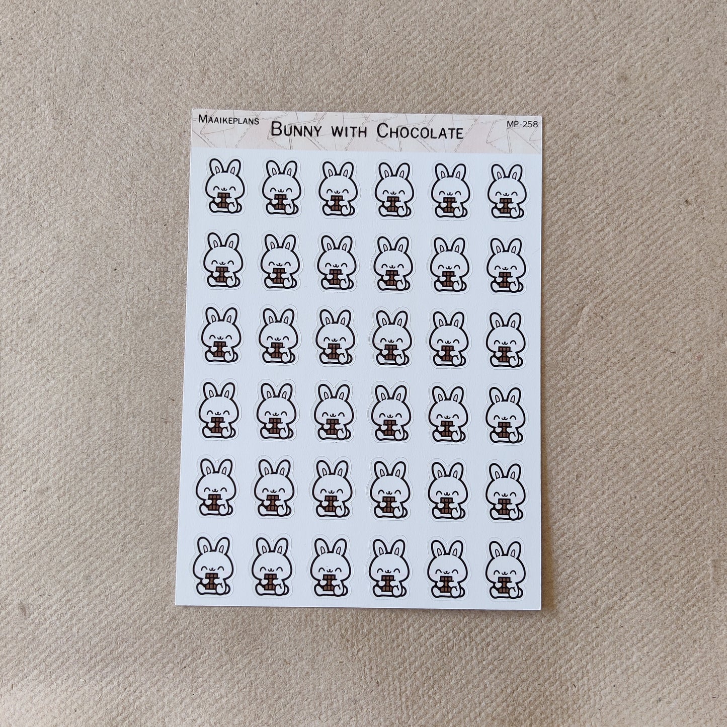 Rabbit with chocolate icons sticker sheet