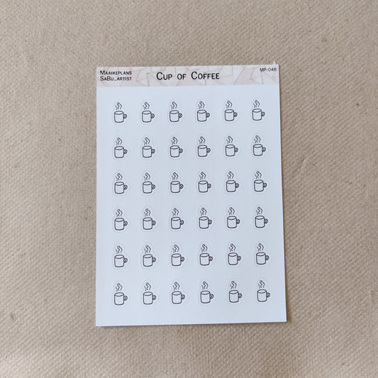 Coffee mug icons sticker sheet