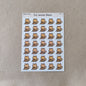 Cat with bread icons sticker sheet
