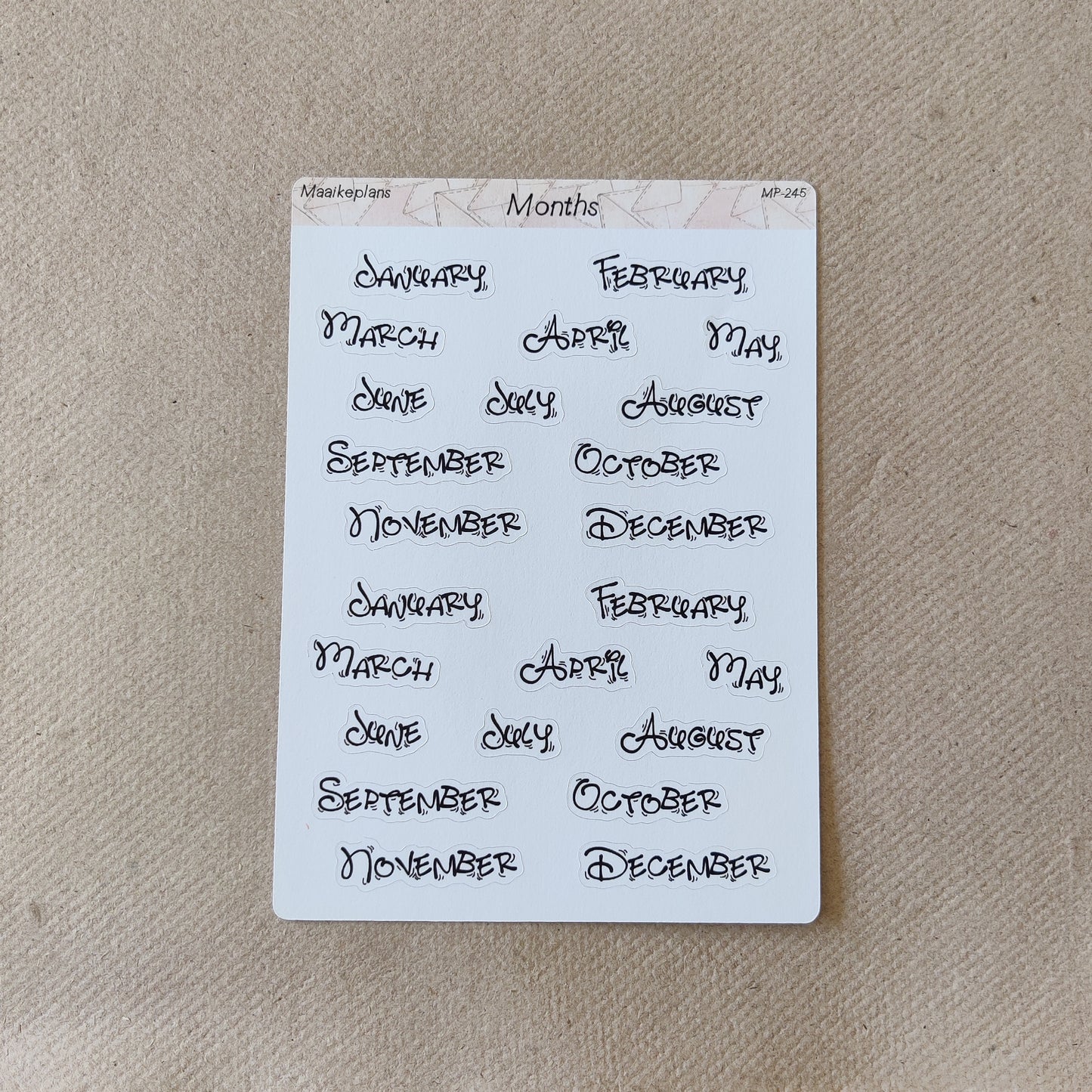 Months sticker sheet (EN)