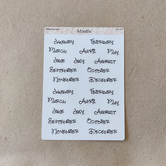 Maanden stickervel (EN)