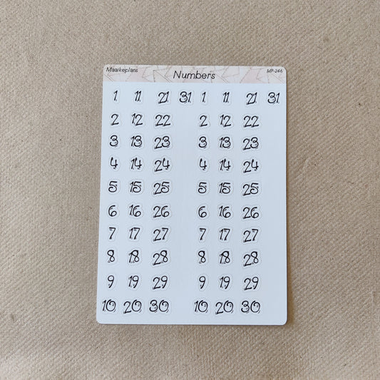Cijfers 1 - 31 stickervel