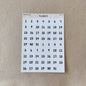 Numbers 1 - 31 sticker sheet