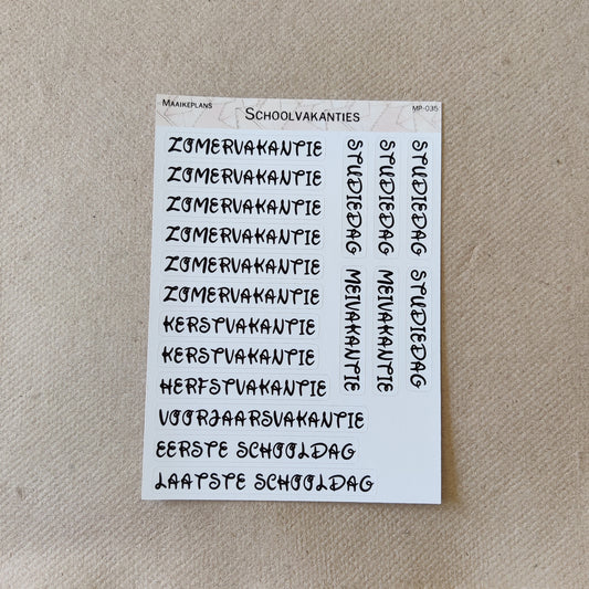 Schoolvakanties stickervel (NL)