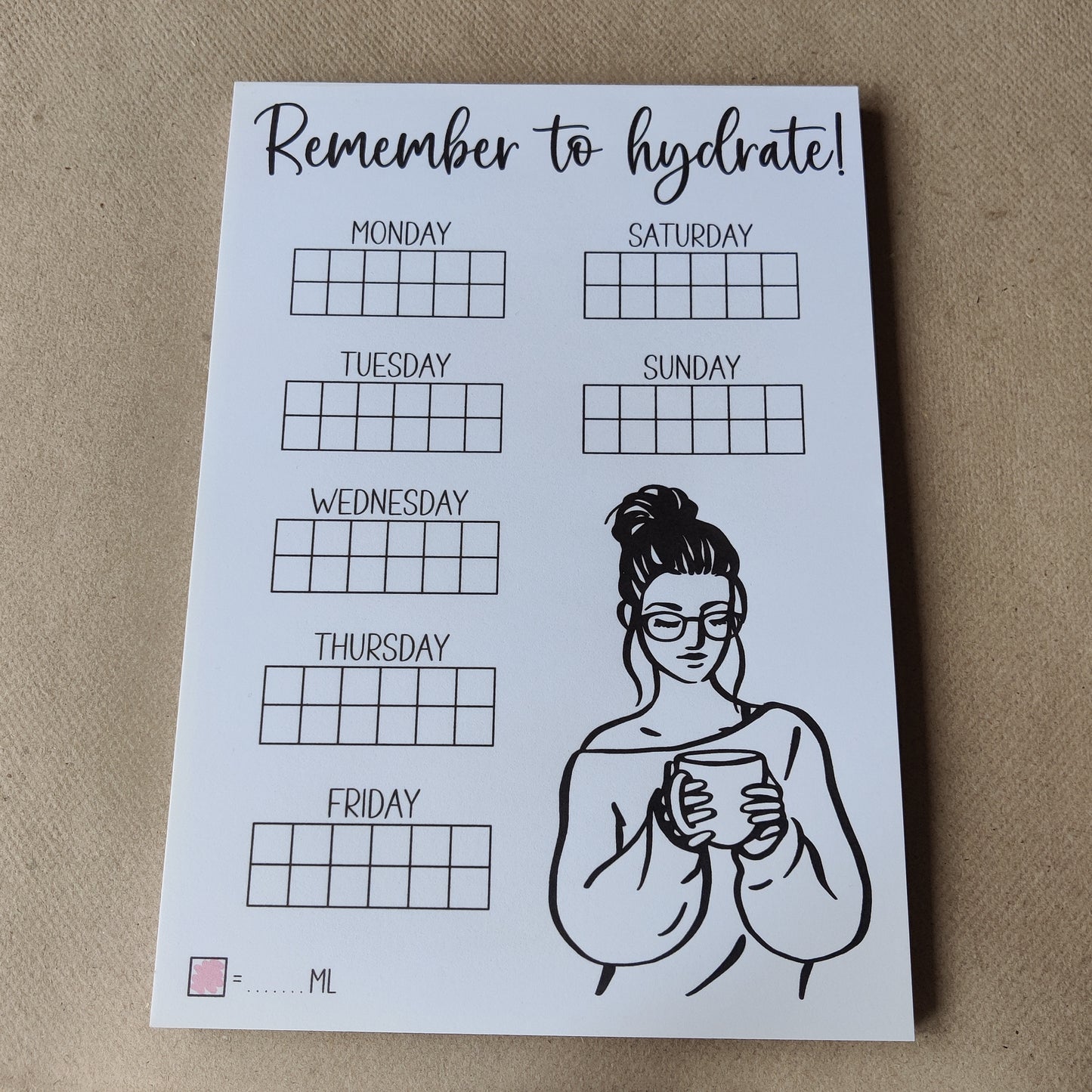 Remember to hydrate notitieblok | Habit tracker | A5 notepad