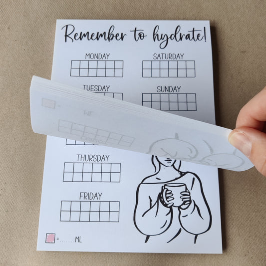 Remember to hydrate notitieblok | Habit tracker | A5 notepad