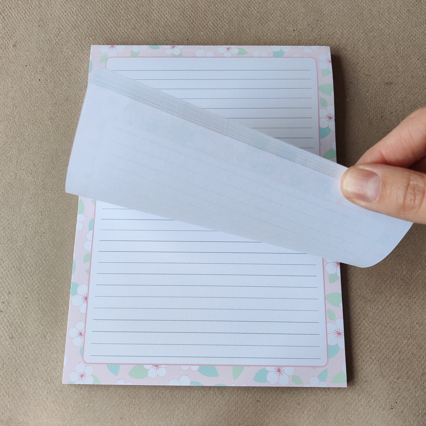 Gelinieerd Notitieblok | Kersenbloesem Print  | Notities | Braindump Kladblok