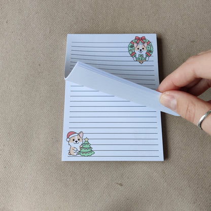 Kerst Corgi Notitieblok Gelinieerd A6 (vernieuwd)