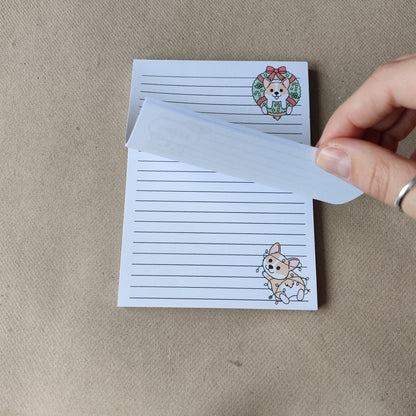 Kerst Corgi Notitieblok Gelinieerd A6 (vernieuwd)