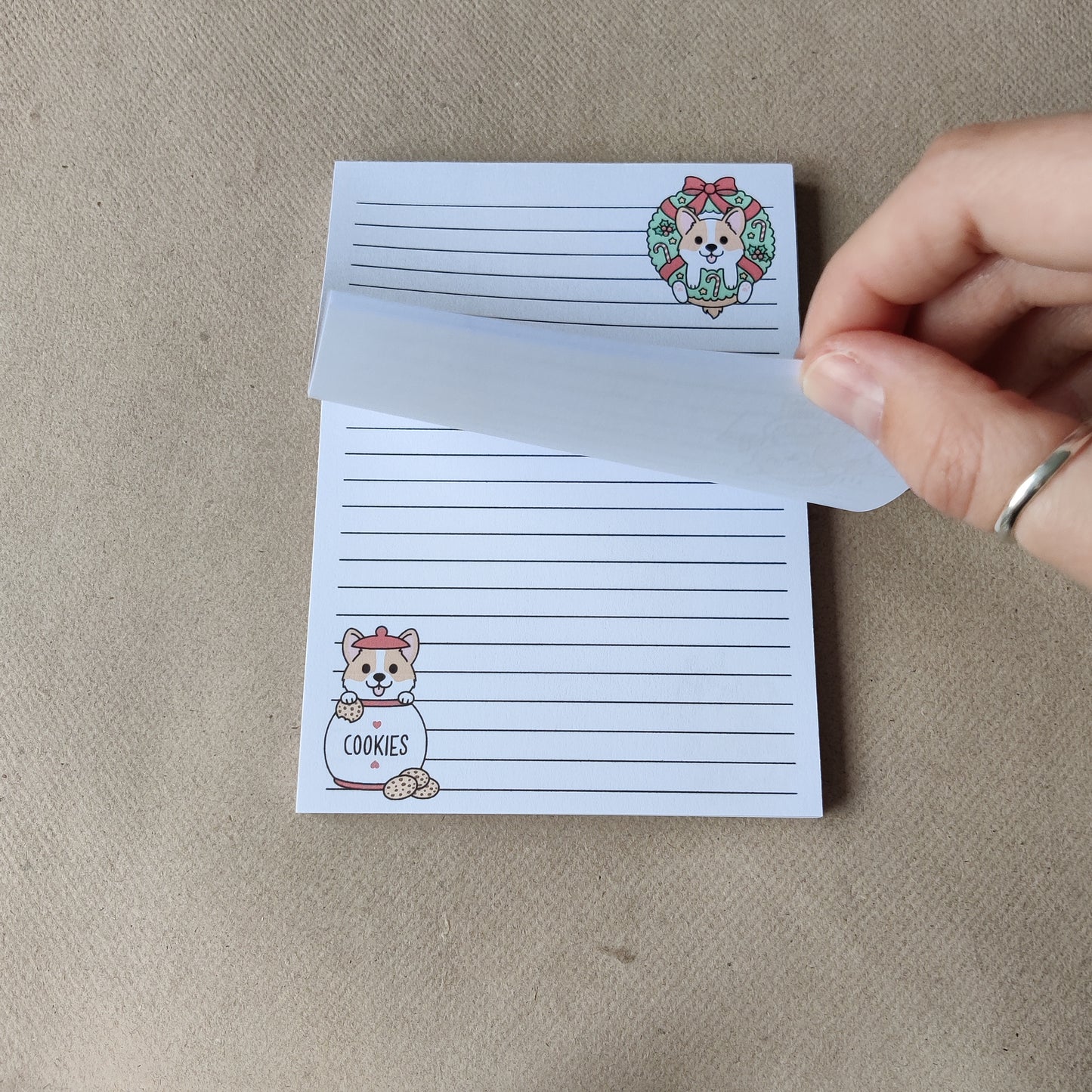 Kerst Corgi Notitieblok Gelinieerd A6 (vernieuwd)