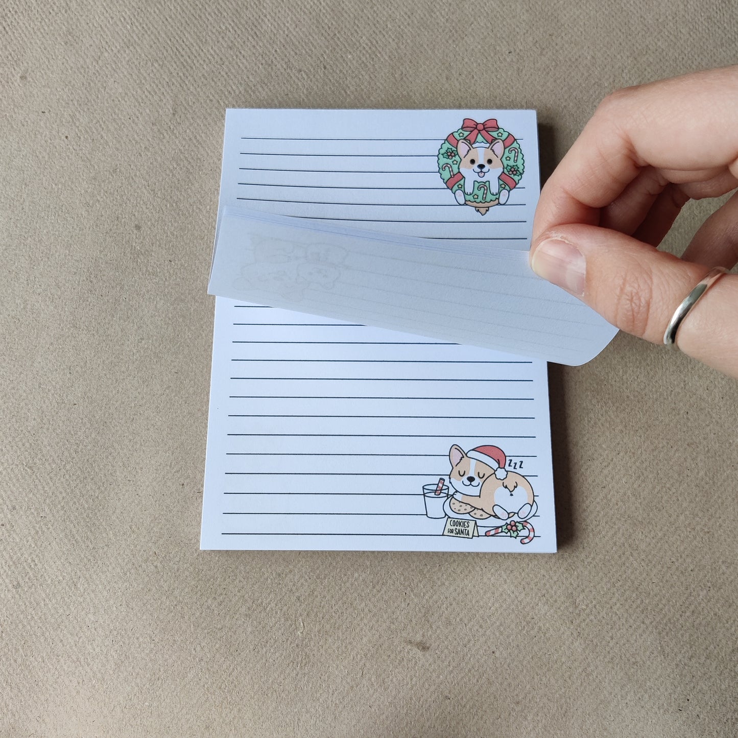 Kerst Corgi Notitieblok Gelinieerd A6 (vernieuwd)