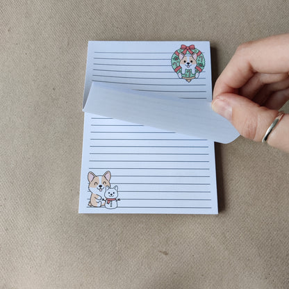 Kerst Corgi Notitieblok Gelinieerd A6 (vernieuwd)