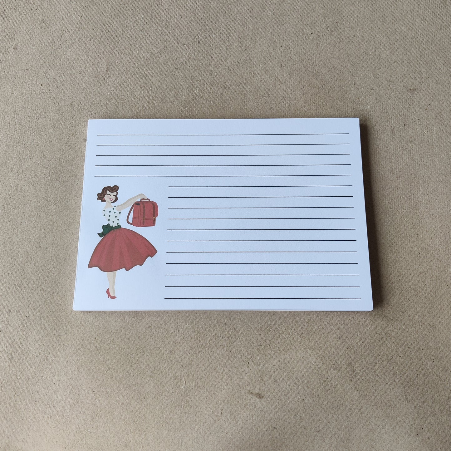 Vintage Lady Recepten Notitieblok Gelinieerd A6