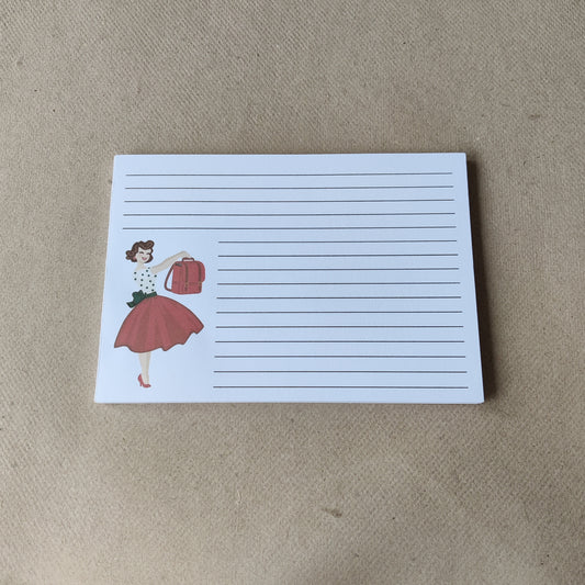 Vintage Lady Recepten Notitieblok Gelinieerd A6