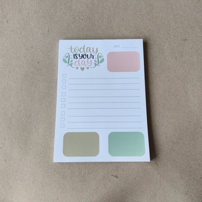 Notitieblok | Today Is Your Day | A6 Afscheurbaar Kladblok