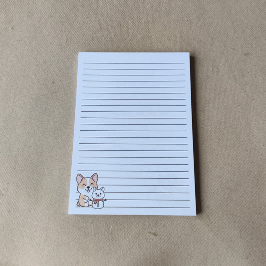 Kerst Corgi Notitieblok Gelinieerd A6 (oude versie)