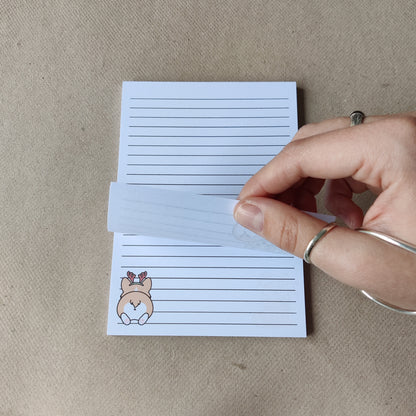 Kerst Corgi Notitieblok Gelinieerd A6 (oude versie)