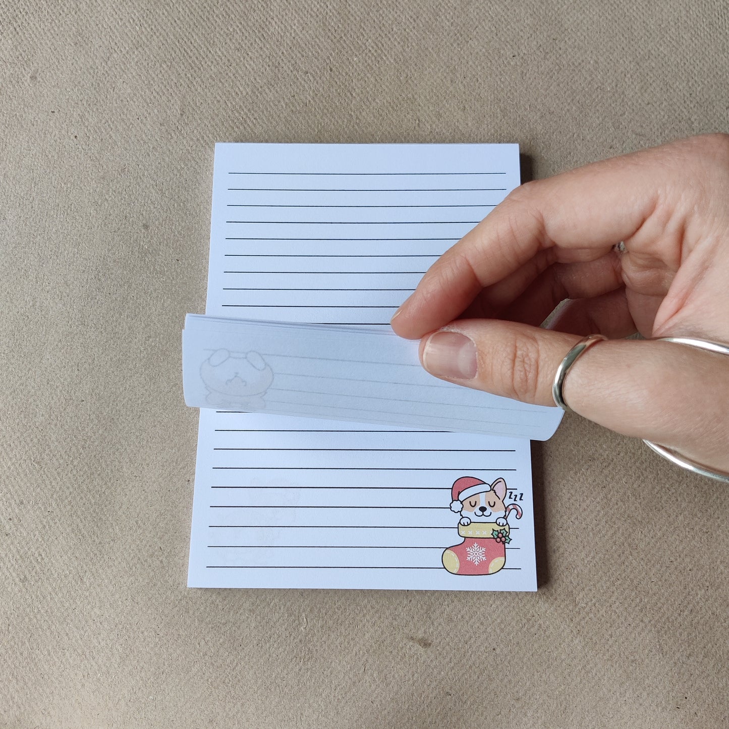 Kerst Corgi Notitieblok Gelinieerd A6 (oude versie)