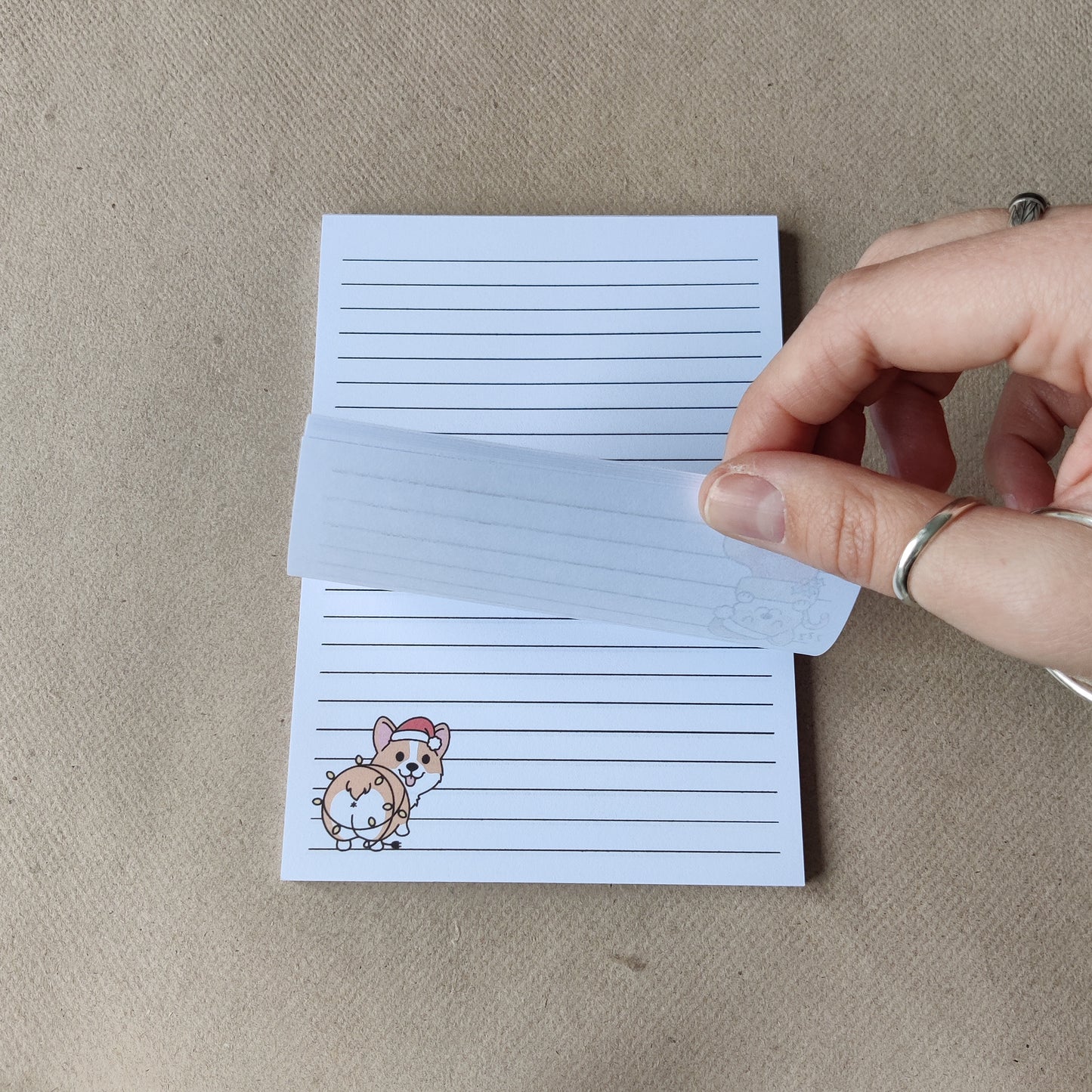 Kerst Corgi Notitieblok Gelinieerd A6 (oude versie)