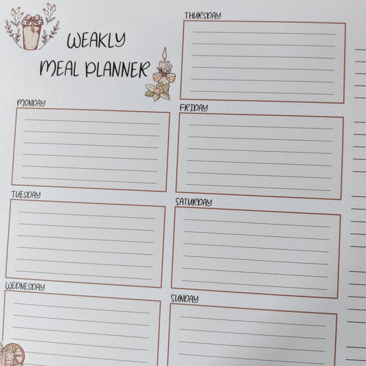 Meal plan blok | Kerst | weekly meal planner