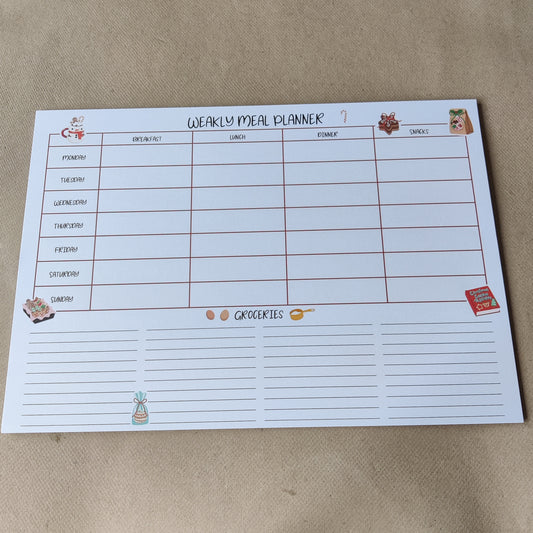 Meal plan blok | Kerst | weekly meal planner