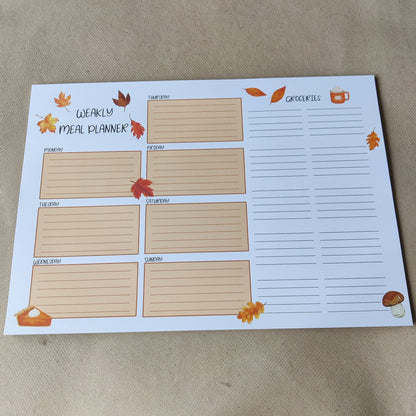 Meal plan blok | Herfst | weekly meal planner