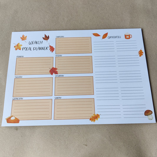 Meal plan blok | Herfst | weekly meal planner