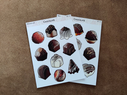 2 chocolade stickervellen