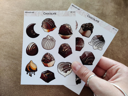 2 chocolade stickervellen