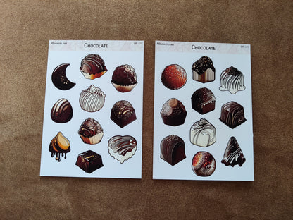 2 chocolade stickervellen