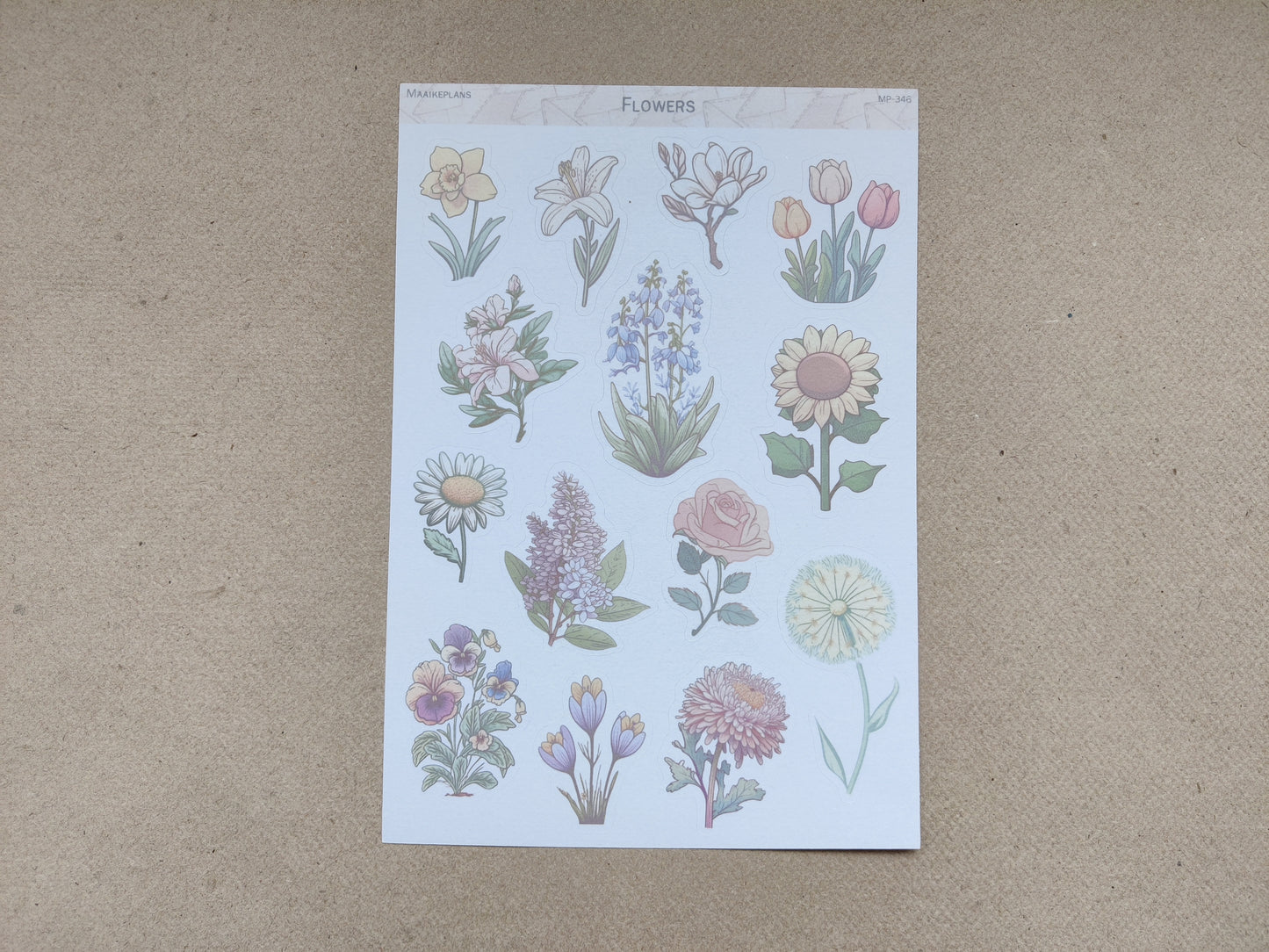 Bloemen stickervel