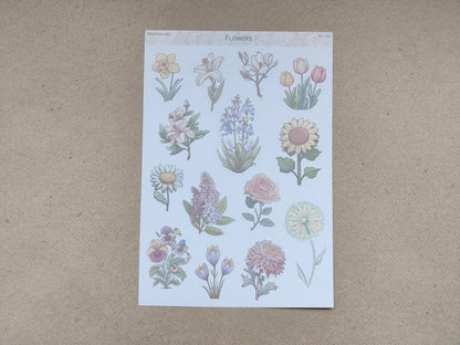 Bloemen stickervel