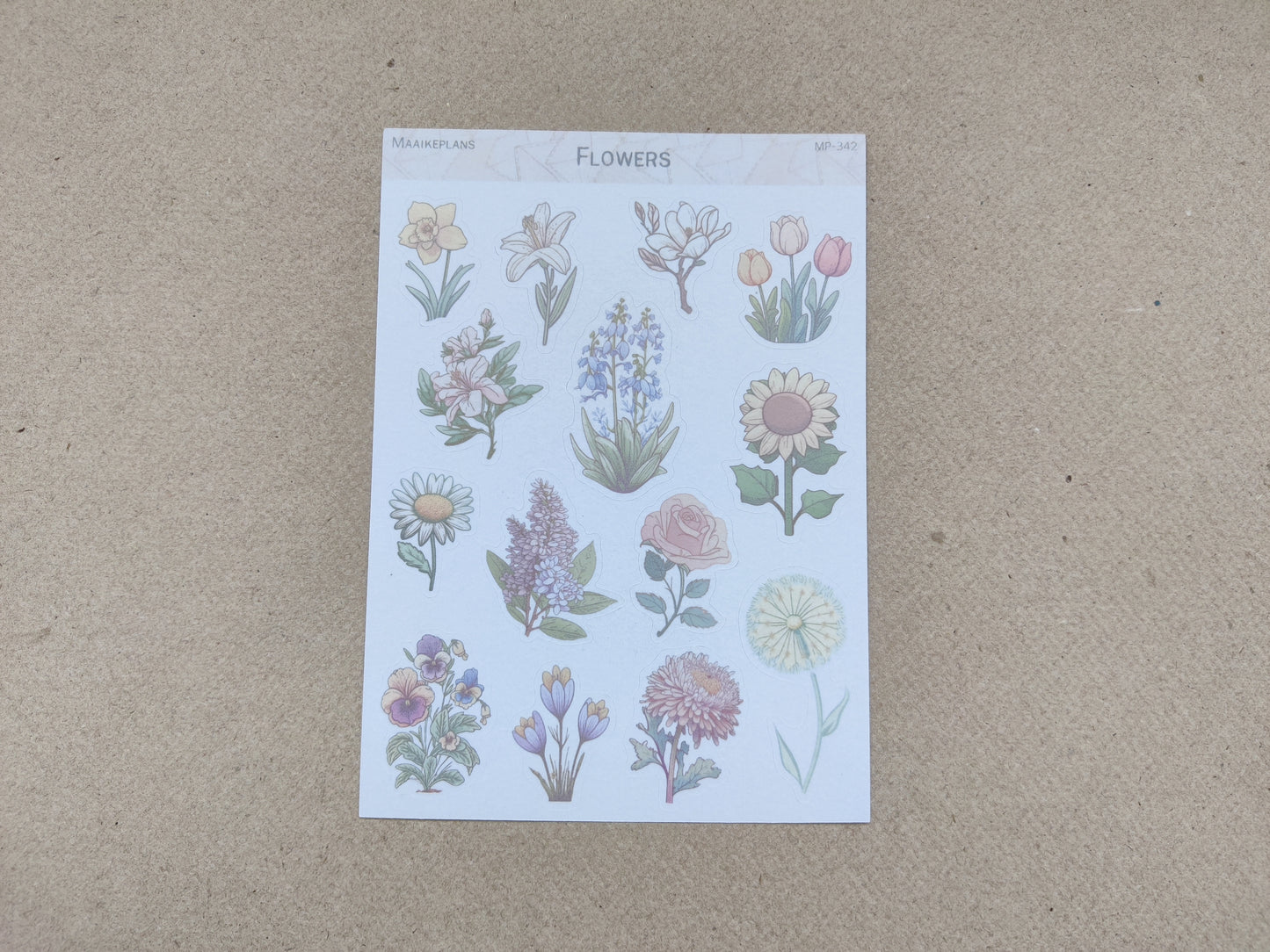 Bloemen stickervel