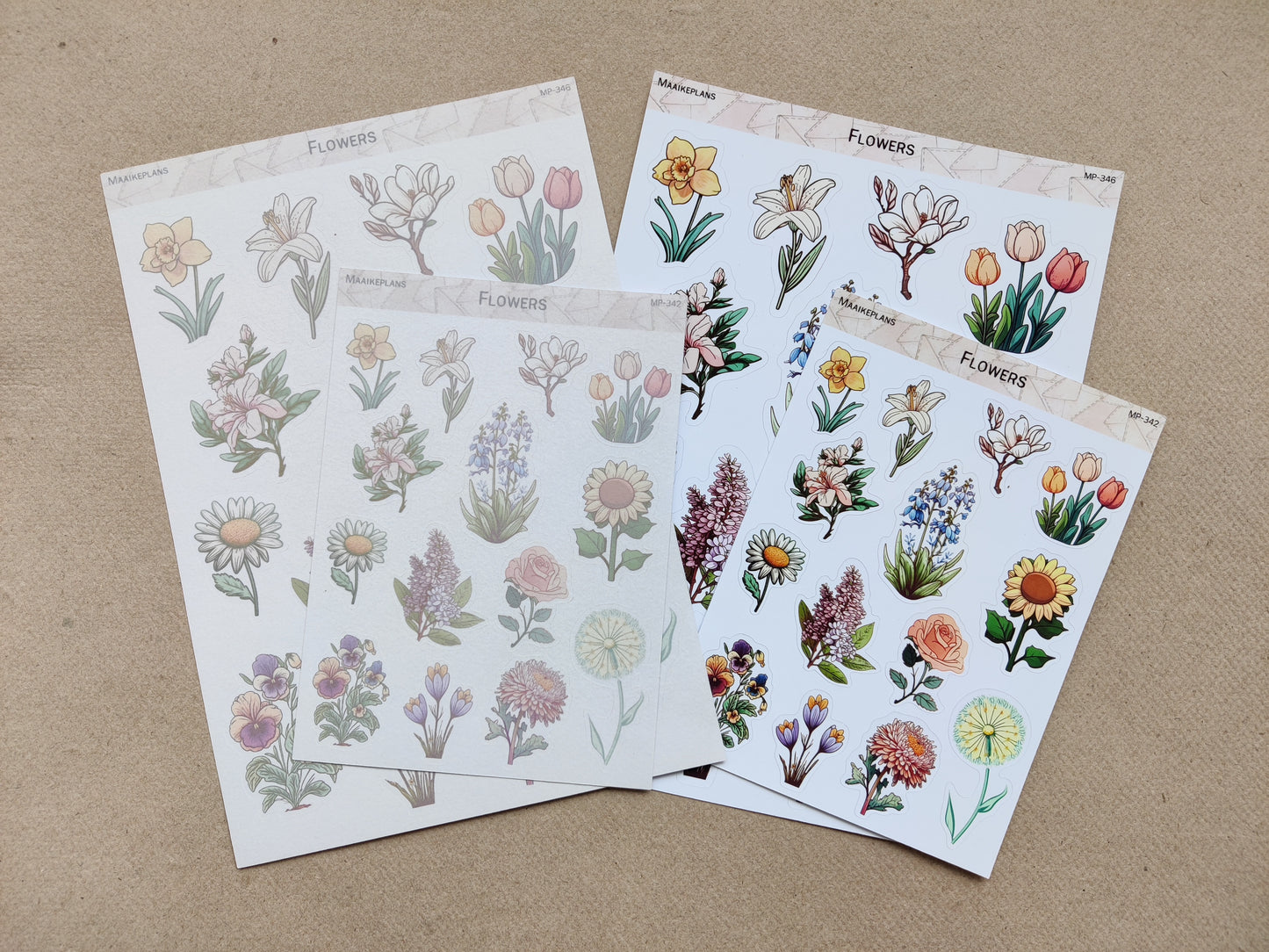 Bloemen stickervel