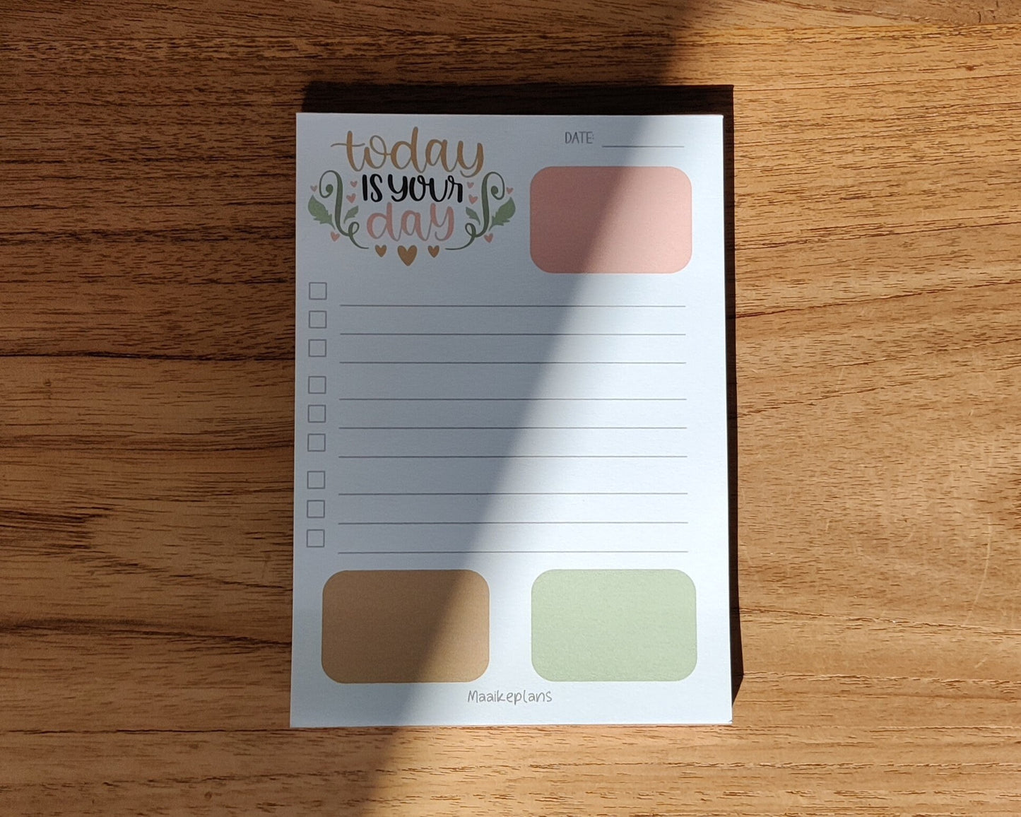 Notitieblok | Today Is Your Day | A6 Afscheurbaar Kladblok