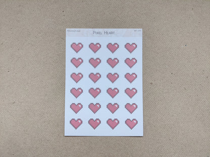 Pixelhartjes stickervel